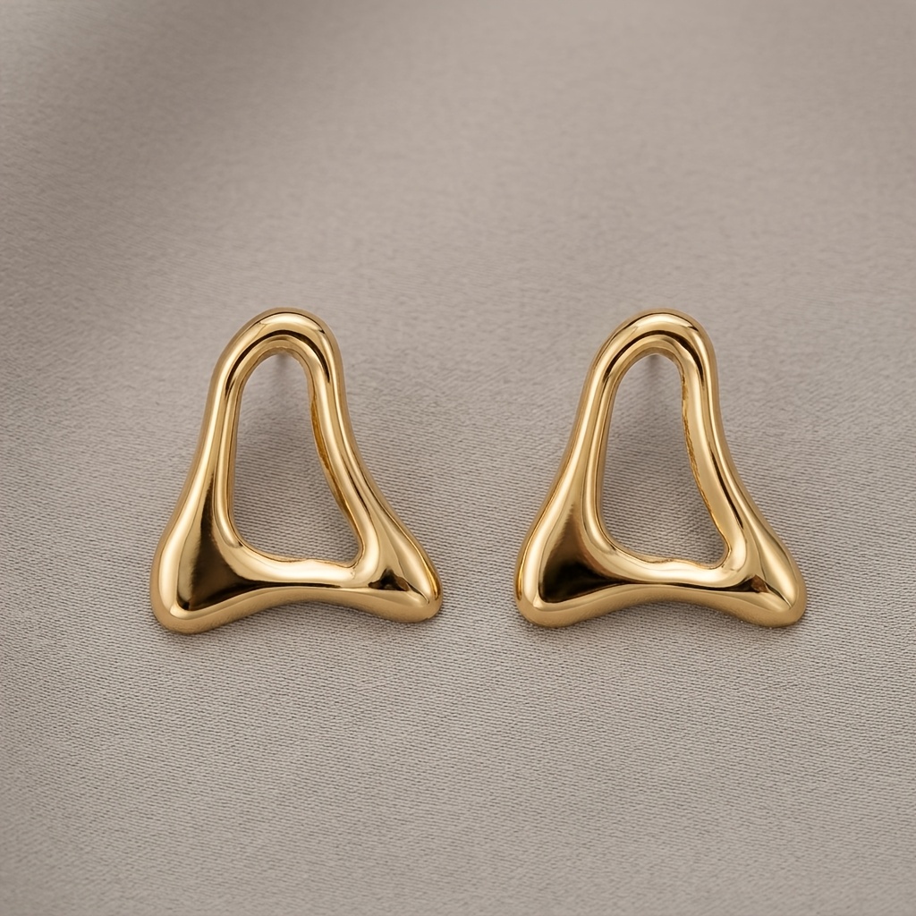 Women's Golden Irregular Geometric Stud Earrings